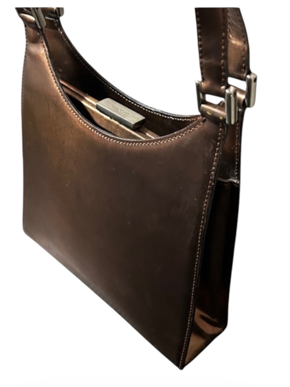 Moschino Metallic Brown Hand bag vtg